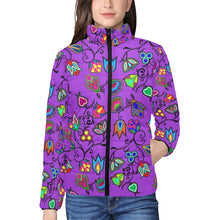 Load image into Gallery viewer, Indigenous Paisley Dark Orchid Women&#39;s Stand Collar Padded Jacket
