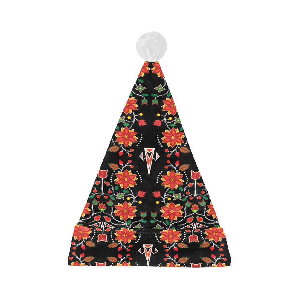 Floral Beadwork Six Bands Santa Hat