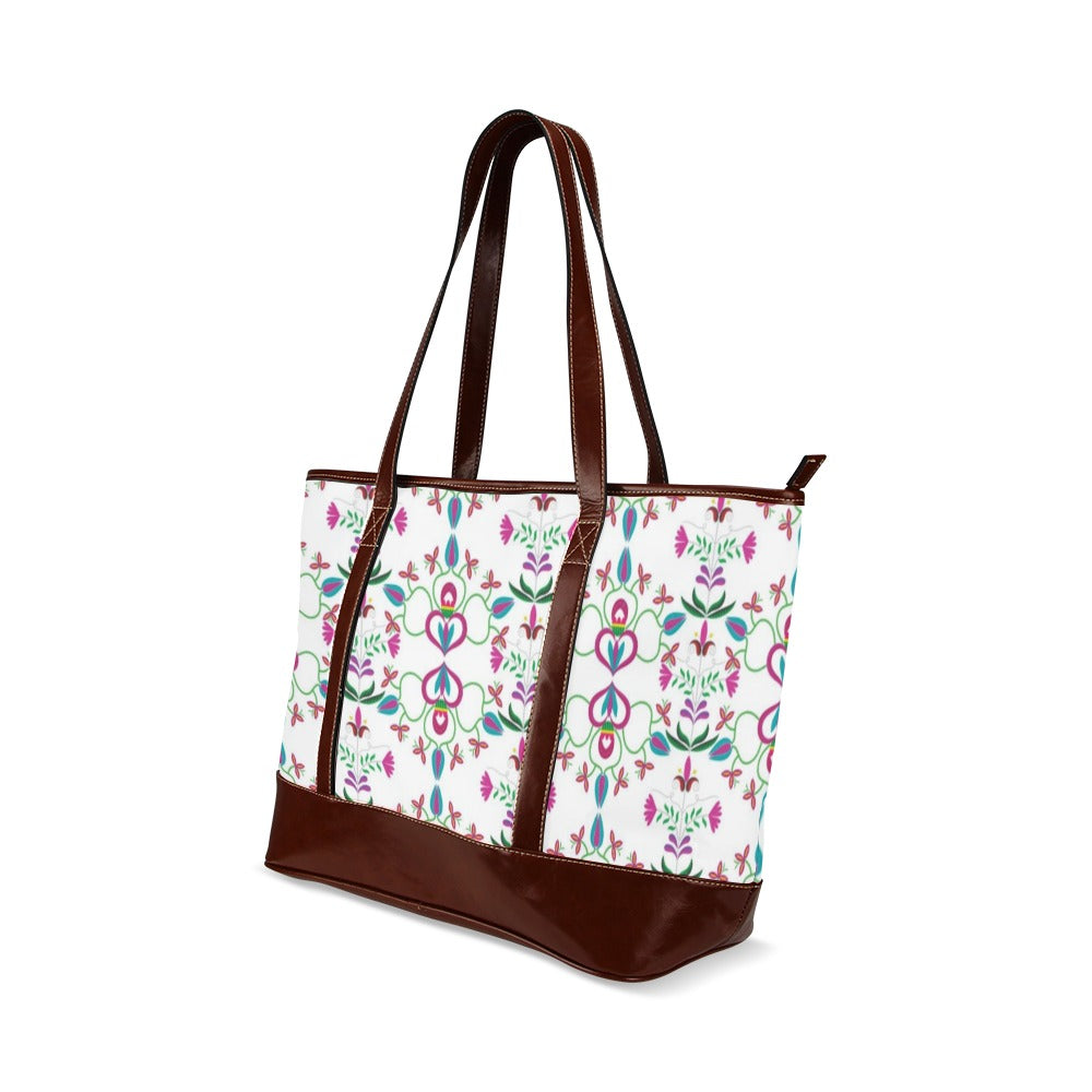 Quilled Divine White Tote Handbag