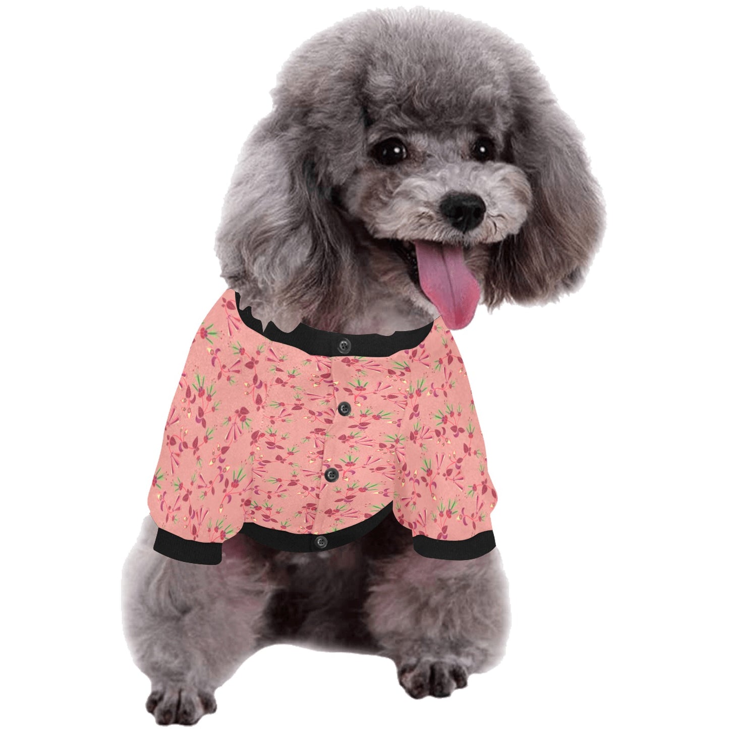 Swift Floral Peach Rouge Remix Pet Dog Round Neck Shirt