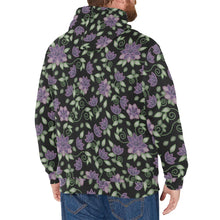 Load image into Gallery viewer, Purple Beaded Rose Men&#39;s Long Sleeve Fleece Hoodie
