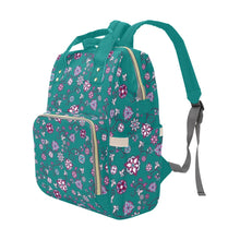 Load image into Gallery viewer, Burgundy Bloom Multi-Function Diaper Backpack/Diaper Bag
