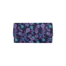 Load image into Gallery viewer, Beaded Blue Nouveau Women&#39;s Trifold Wallet
