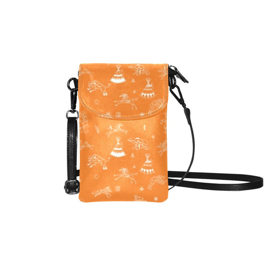 Ledger Dabbles Orange Small Cell Phone Purse