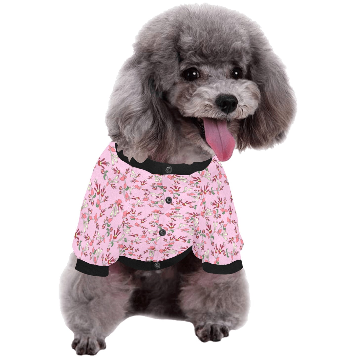 Strawberry Floral Pet Dog Round Neck Shirt