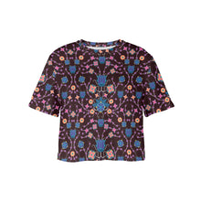 Load image into Gallery viewer, Floral Damask Purple Crop Top
