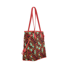 Load image into Gallery viewer, Hawk Feathers Fire and Turquoise Clover Canvas Tote Bag
