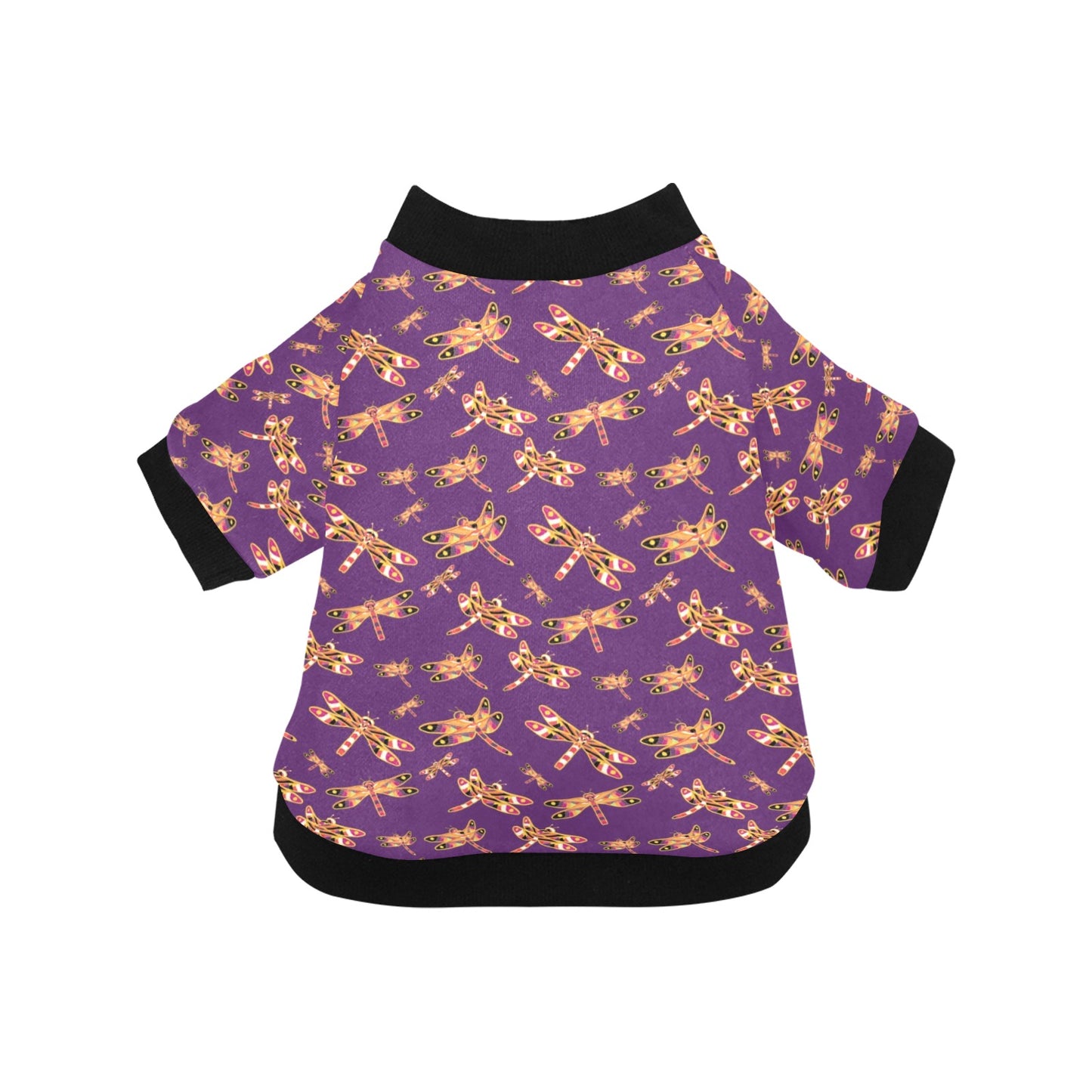 Gathering Yellow Purple Pet Dog Round Neck Shirt