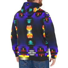 Load image into Gallery viewer, Midnight Sage Fire Men&#39;s Long Sleeve Fleece Hoodie
