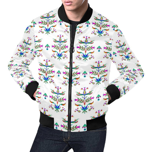 Dakota Damask White Bomber Jacket for Men