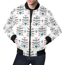 Load image into Gallery viewer, Dakota Damask White Bomber Jacket for Men
