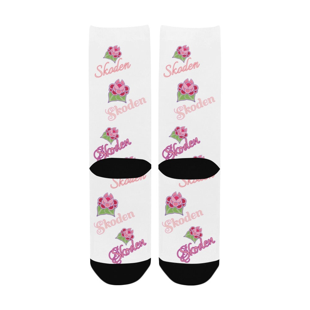 Ladies Skoden Floral White Women's Custom Socks