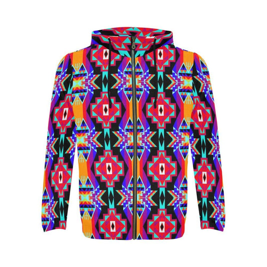 Fancy Bustle All Over Print Full Zip Hoodie for Men (Model H14) All Over Print Full Zip Hoodie for Men (H14) e-joyer 