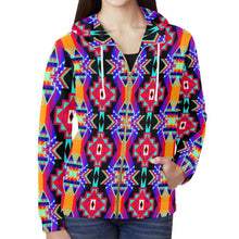 Load image into Gallery viewer, Fancy Bustle All Over Print Full Zip Hoodie for Women (Model H14) All Over Print Full Zip Hoodie for Women (H14) e-joyer 
