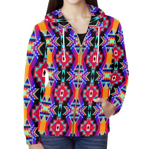 Fancy Bustle All Over Print Full Zip Hoodie for Women (Model H14) All Over Print Full Zip Hoodie for Women (H14) e-joyer 