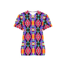 Load image into Gallery viewer, Fancy Bustle All Over Print Scrub Top Scrub Top e-joyer 
