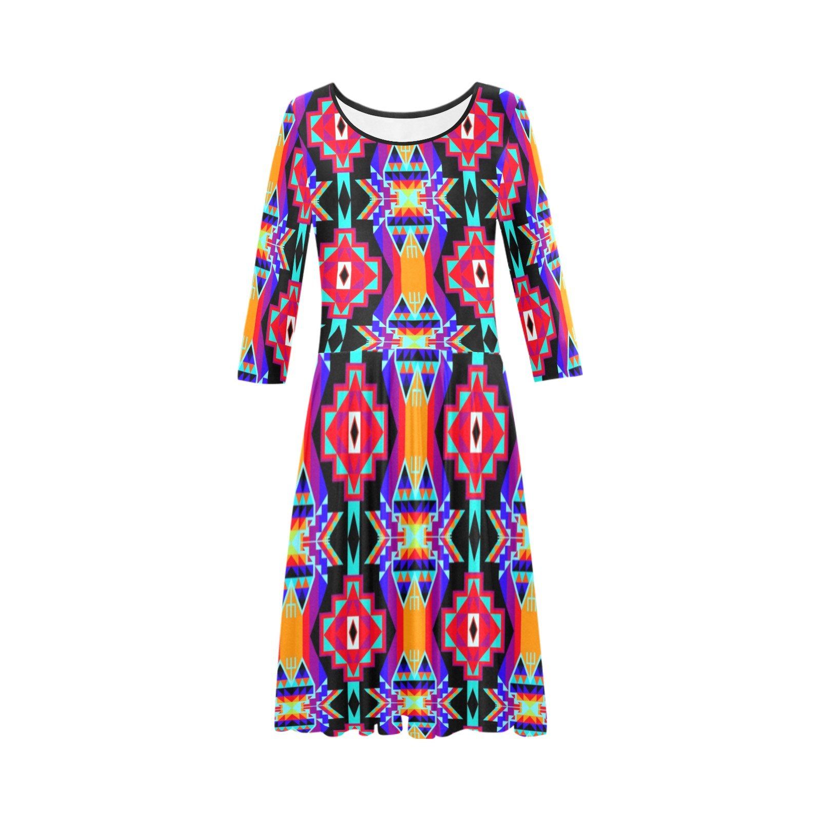 Fancy Bustle Tethys Half-Sleeve Skater Dress(Model D20) Tethys Half-Sleeve Skater Dress (D20) e-joyer 