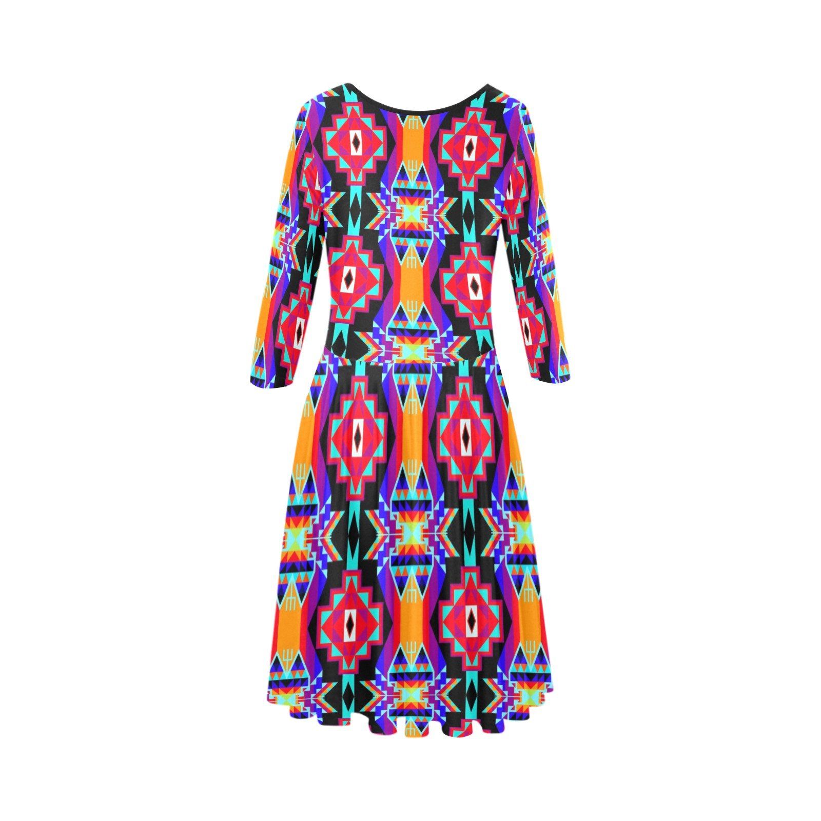 Fancy Bustle Tethys Half-Sleeve Skater Dress(Model D20) Tethys Half-Sleeve Skater Dress (D20) e-joyer 