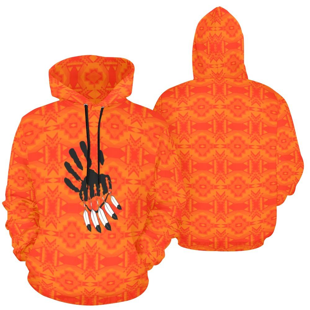 Fancy Orange A feather for each All Over Print Hoodie for Women (USA Size) (Model H13) All Over Print Hoodie for Women (H13) e-joyer 