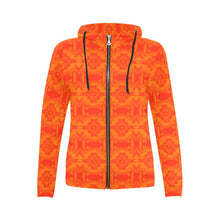 Load image into Gallery viewer, Fancy Orange All Over Print Full Zip Hoodie for Women (Model H14) All Over Print Full Zip Hoodie for Women (H14) e-joyer 
