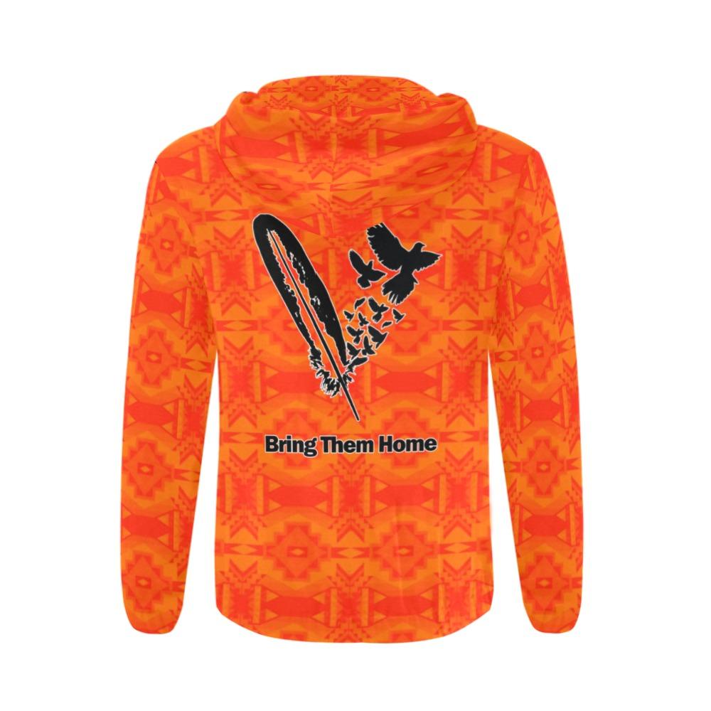 Fancy Orange Bring Them Home All Over Print Full Zip Hoodie for Men (Model H14) All Over Print Full Zip Hoodie for Men (H14) e-joyer 