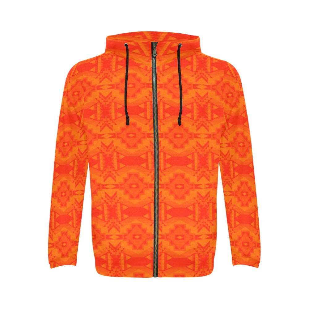 Fancy Orange Bring Them Home All Over Print Full Zip Hoodie for Men (Model H14) All Over Print Full Zip Hoodie for Men (H14) e-joyer 