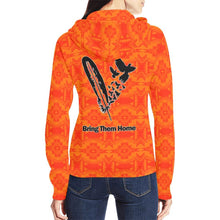 Load image into Gallery viewer, Fancy Orange Bring Them Home All Over Print Full Zip Hoodie for Women (Model H14) All Over Print Full Zip Hoodie for Women (H14) e-joyer 
