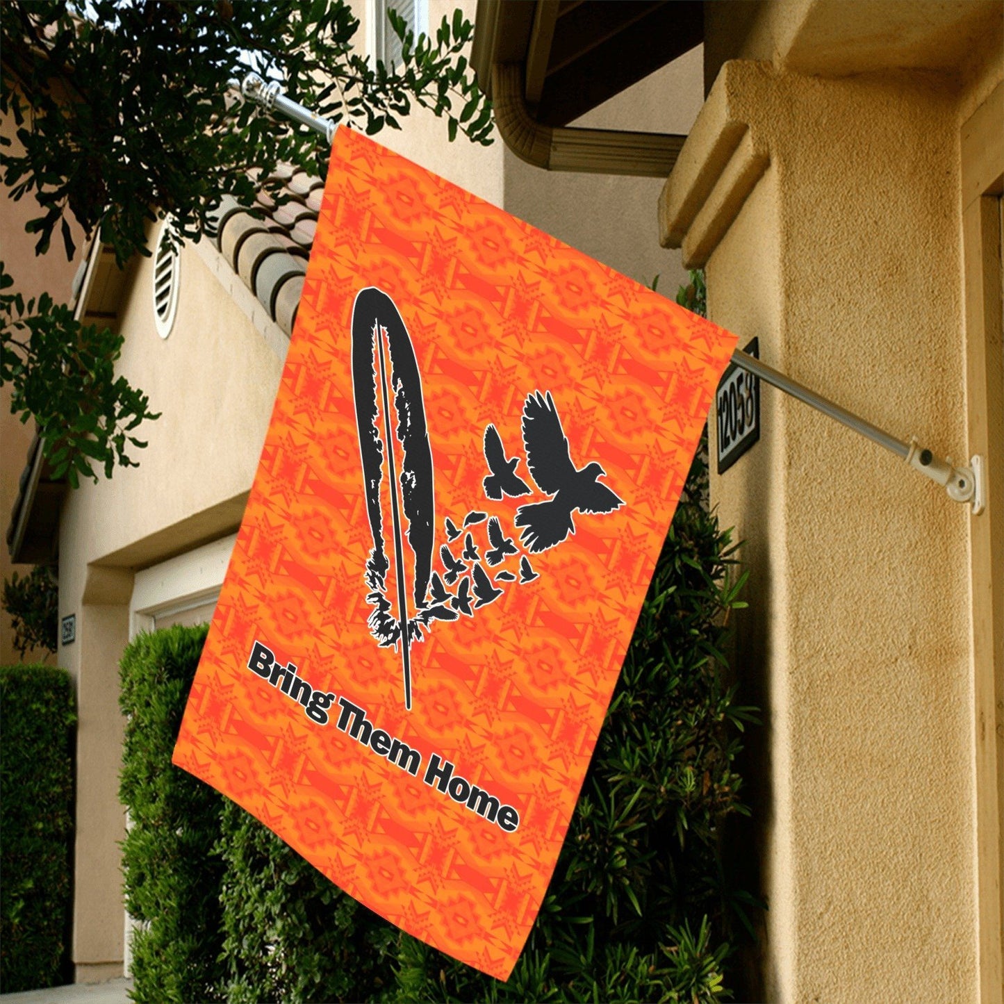 Fancy Orange - Bring Them Home Feather with Doves Garden Flag 36''x60'' (Two Sides Printing) Garden Flag 36‘’x60‘’ (Two Sides) e-joyer 