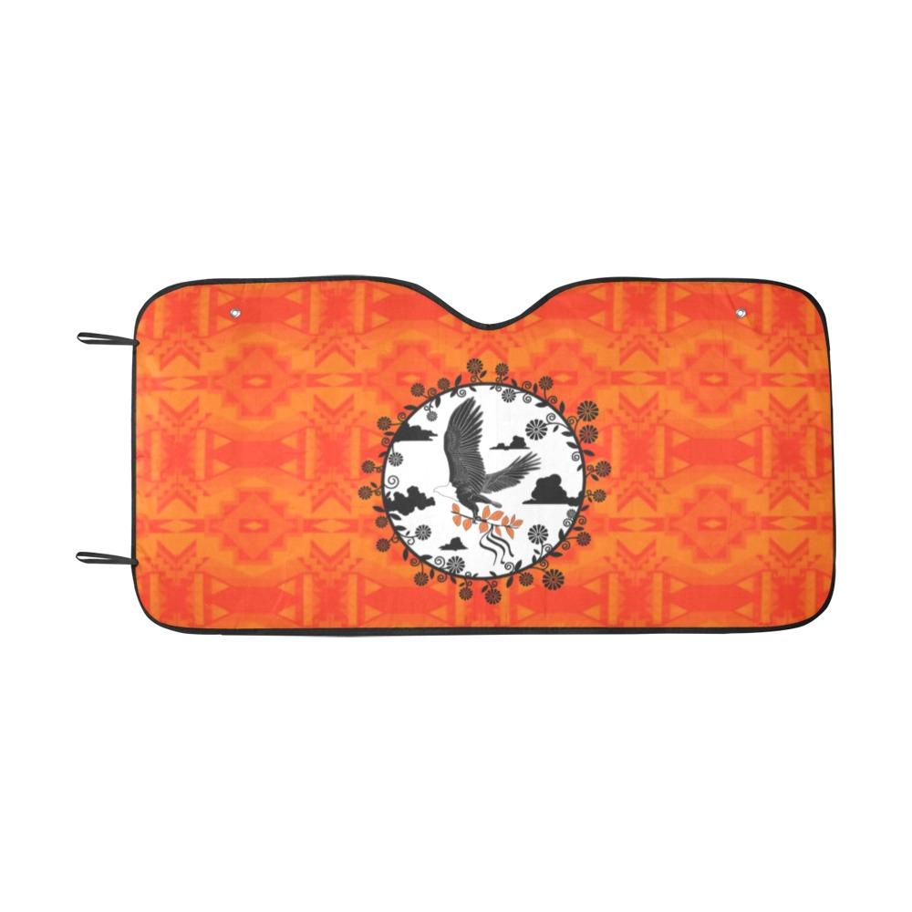 Fancy Orange Carrying Their Prayers Car Sun Shade 55"x30" Car Sun Shade e-joyer 