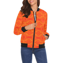 Load image into Gallery viewer, Fancy Orange Feather Directions All Over Print Bomber Jacket for Women (Model H19) All Over Print Bomber Jacket for Women (H19) e-joyer 

