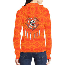 Load image into Gallery viewer, Fancy Orange Feather Directions All Over Print Full Zip Hoodie for Women (Model H14) All Over Print Full Zip Hoodie for Women (H14) e-joyer 
