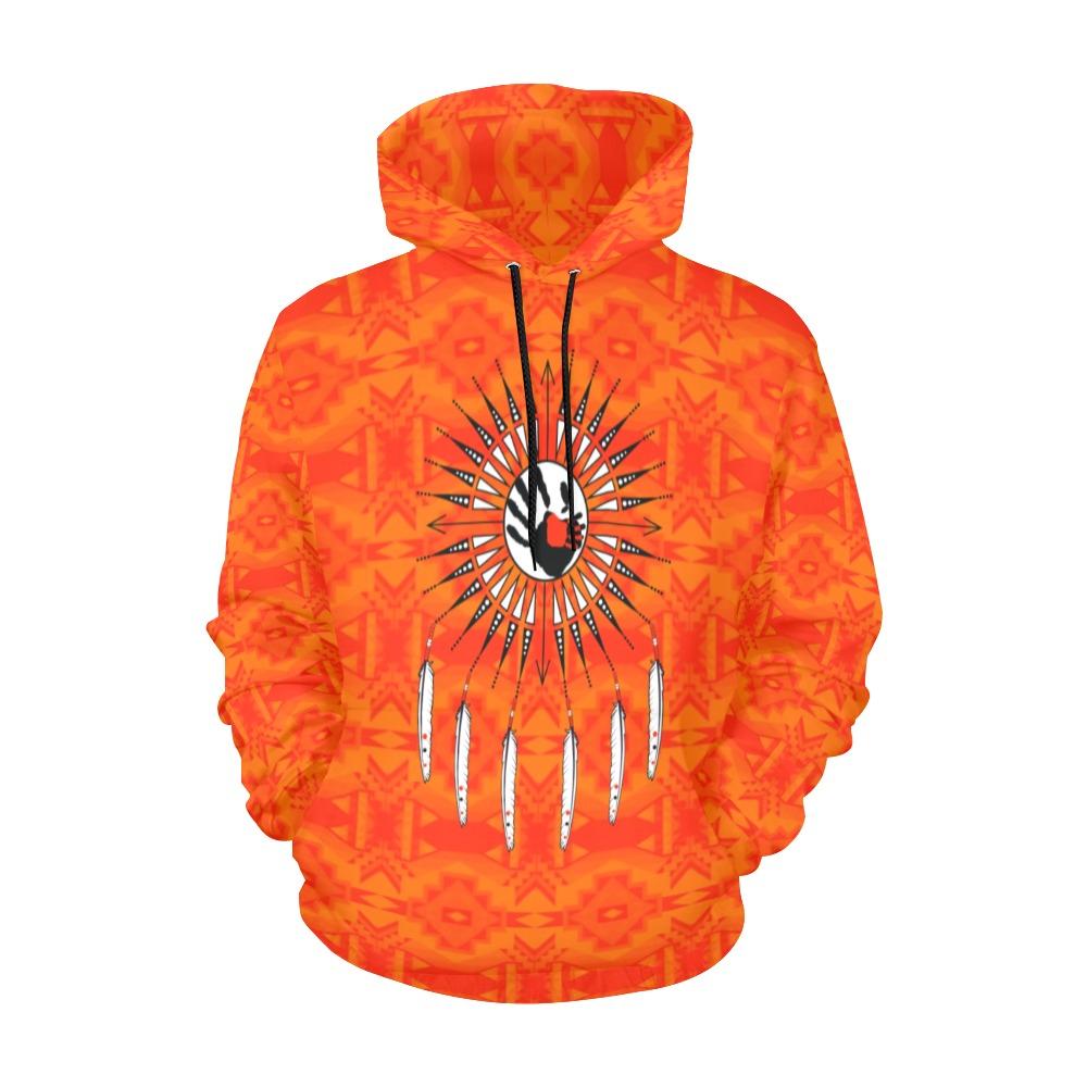 Fancy Orange Feather Directions All Over Print Hoodie for Women (USA Size) (Model H13) All Over Print Hoodie for Women (H13) e-joyer 