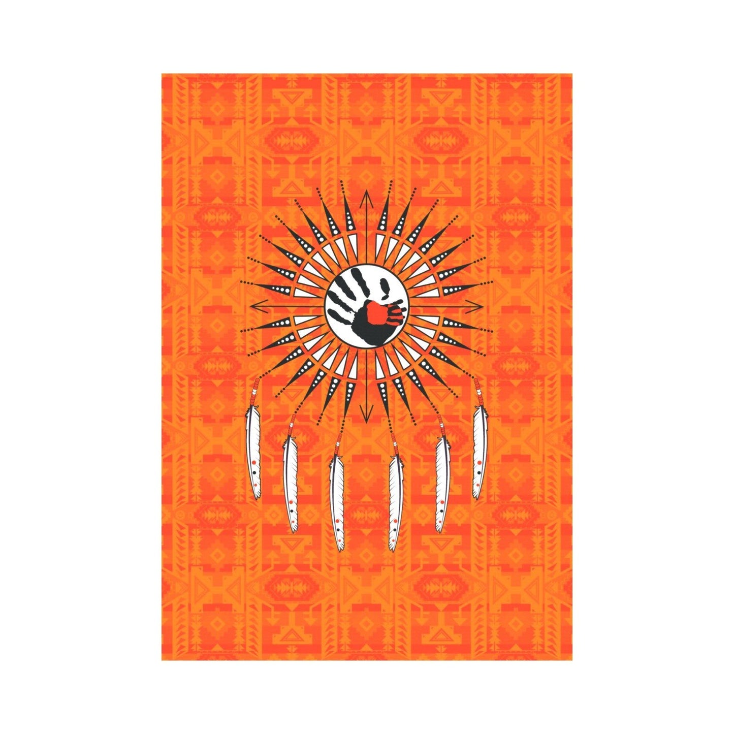Fancy Orange - Feather Directions Garden Flag 28''x40'' (Two Sides Printing) Garden Flag 28‘’x40‘’ (Two Sides) e-joyer 