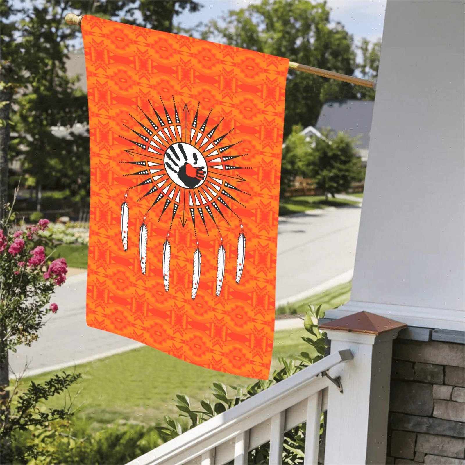 Fancy Orange - Feather Directions Garden Flag 36''x60'' (Two Sides Printing) Garden Flag 36‘’x60‘’ (Two Sides) e-joyer 