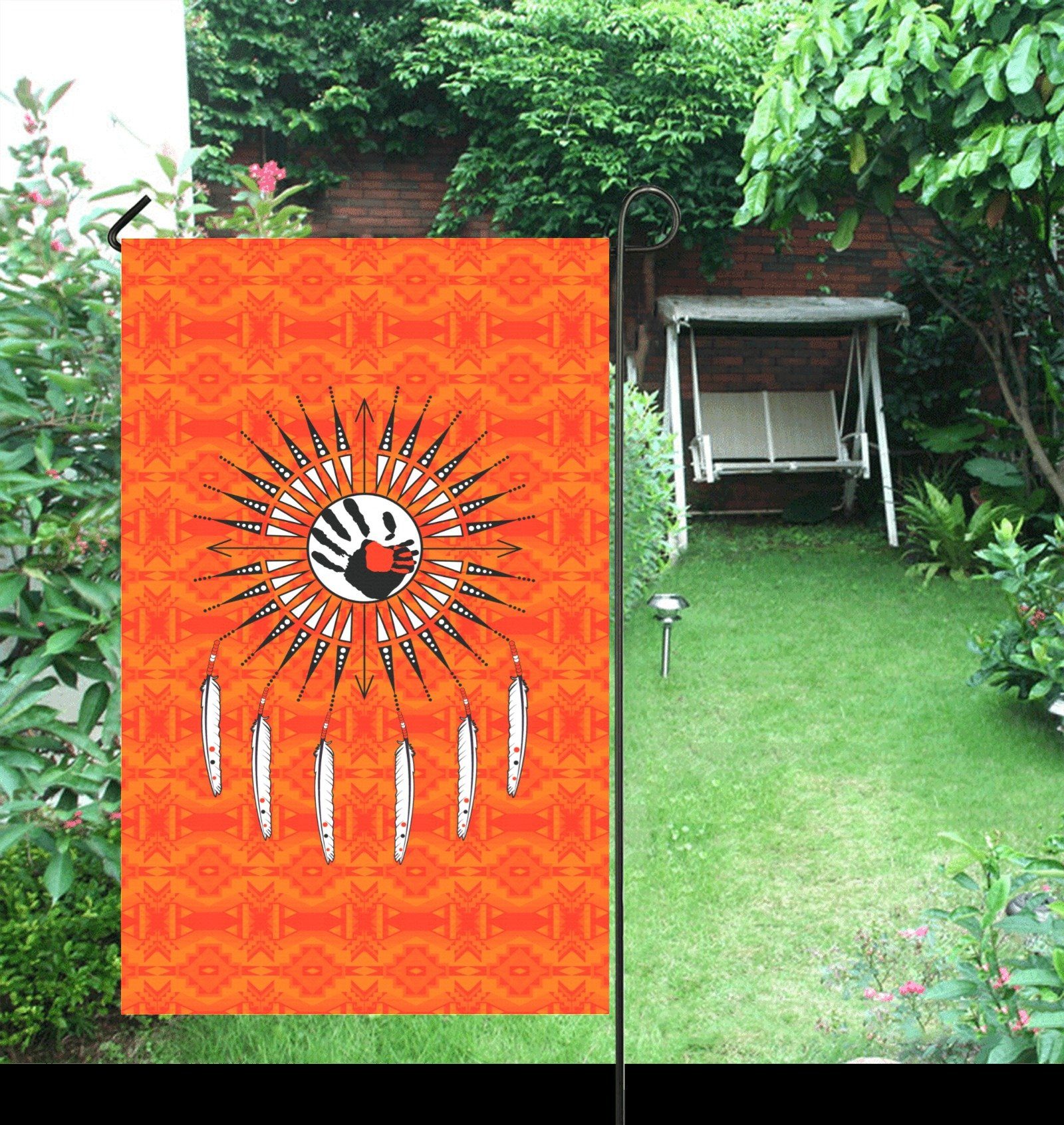 Fancy Orange - Feather Directions Garden Flag 36''x60'' (Two Sides Printing) Garden Flag 36‘’x60‘’ (Two Sides) e-joyer 