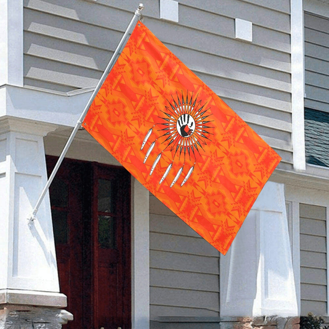 Fancy Orange Feather Directions Garden Flag 59