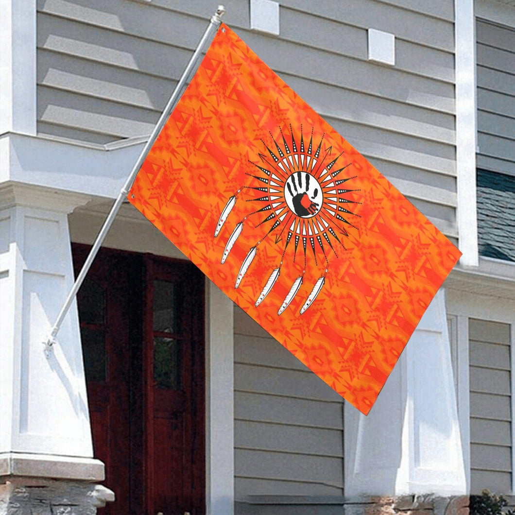 Fancy Orange Feather Directions Garden Flag 70