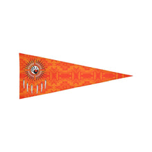 Load image into Gallery viewer, Fancy Orange Feather Directions Trigonal Garden Flag 30&quot;x12&quot; Trigonal Garden Flag 30&quot;x12&quot; e-joyer 
