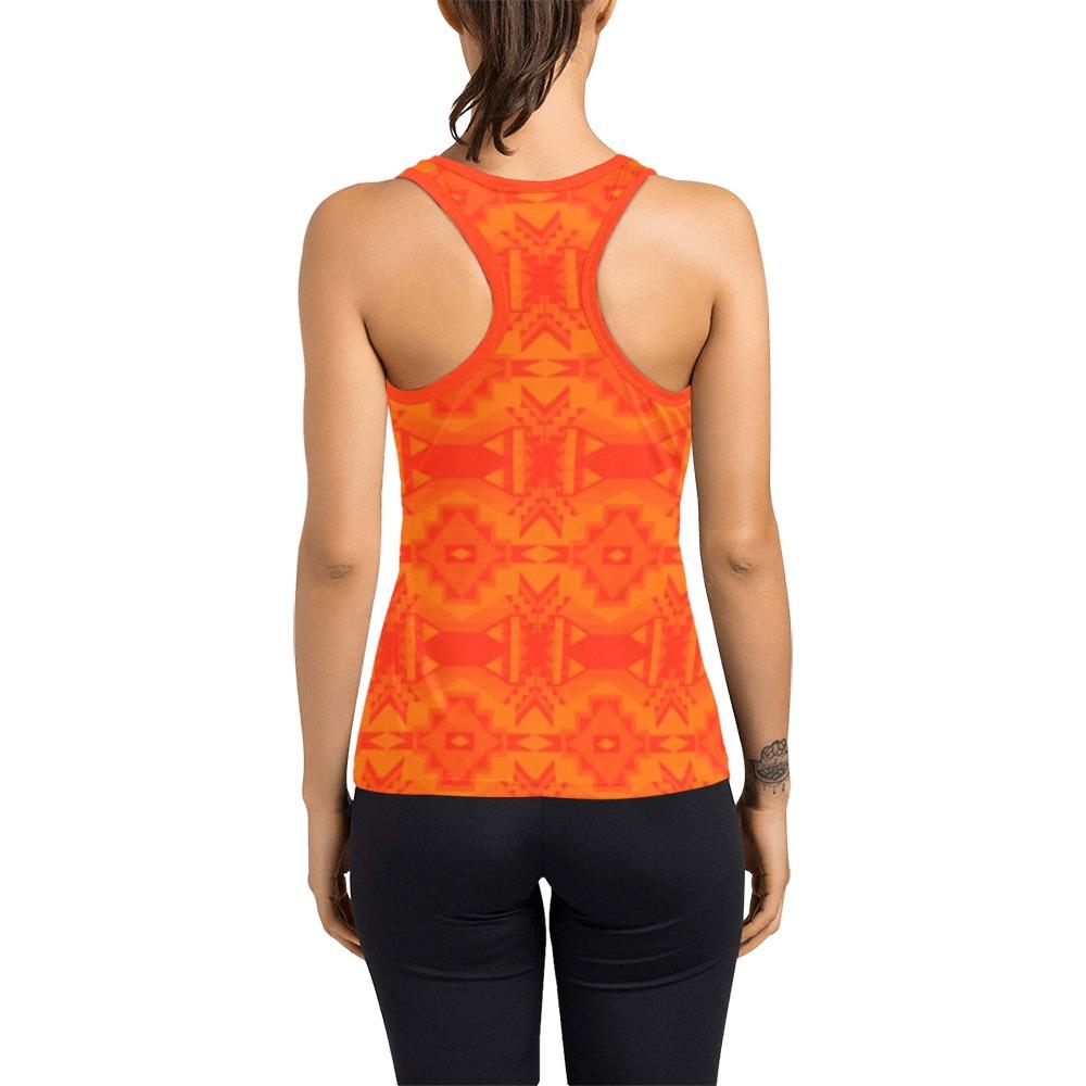 Fancy Orange Women's Racerback Tank Top (Model T60) Racerback Tank Top (T60) e-joyer 