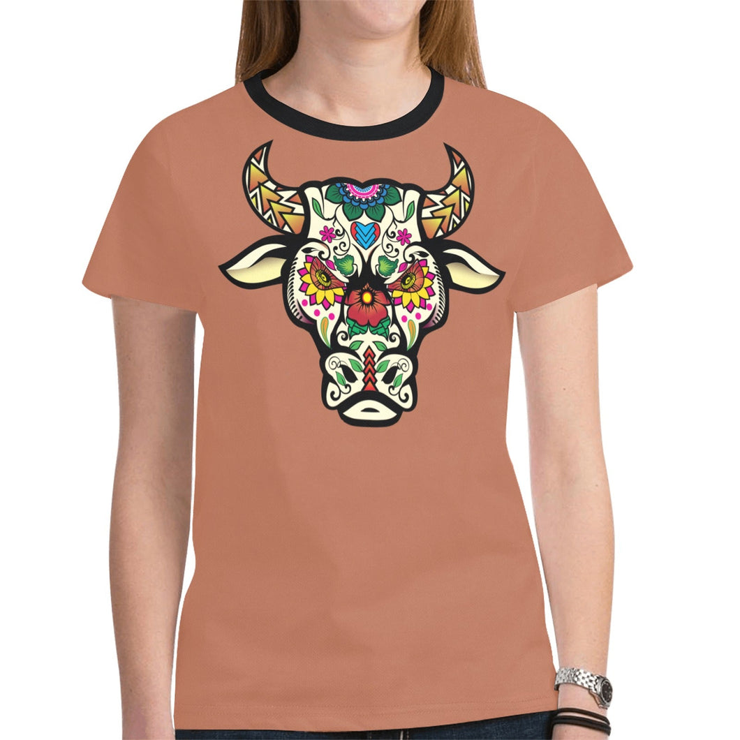 Bull Spirit Guide (Brown) New T-shirt for Women