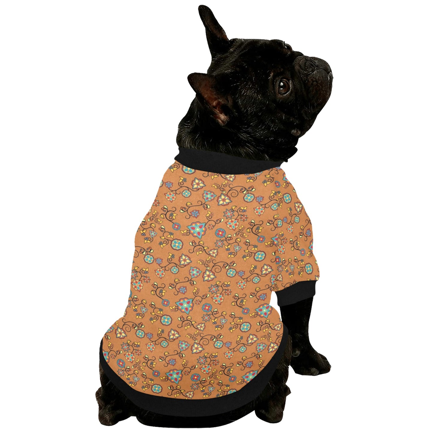 Fire Bloom Light Pet Dog Round Neck Shirt