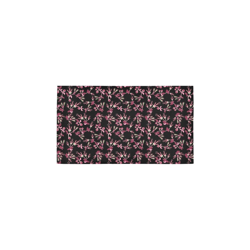 Floral Green Black Bath Rug 16''x 28''