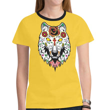 Load image into Gallery viewer, Wolf Spirit Guide Yellow New T-shirt for Women
