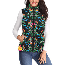 Load image into Gallery viewer, Floral Beadwork Four Clans Women&#39;s Padded Vest Jacket
