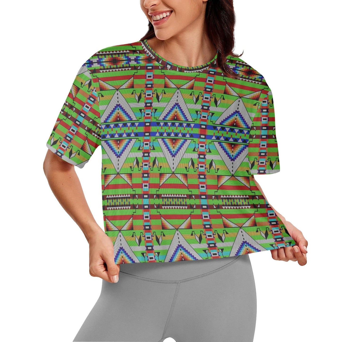 Medicine Blessing Lime Green Crop Top