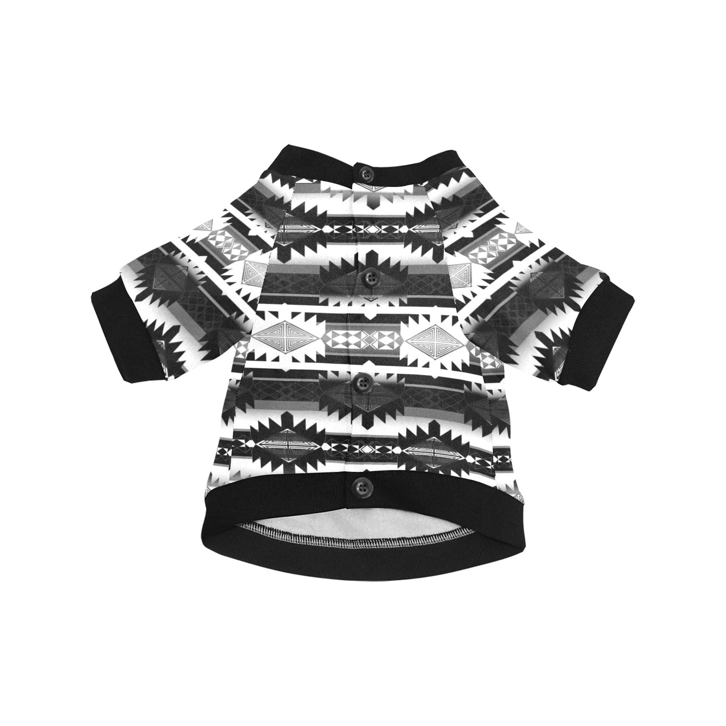 Okotoks Black and White Pet Dog Round Neck Shirt