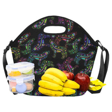 Load image into Gallery viewer, Neon Floral Wolves Neoprene Lunch Bag/Large
