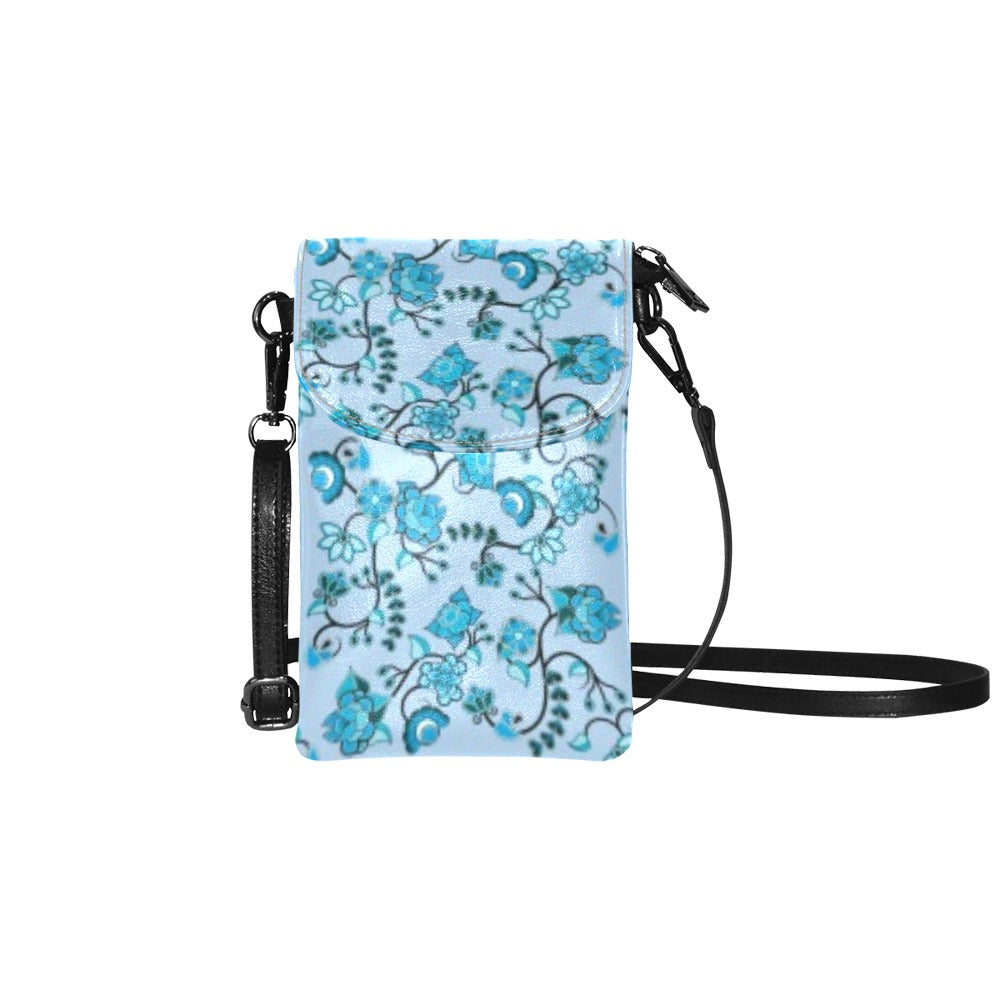 Blue Floral Amour Small Cell Phone Purse