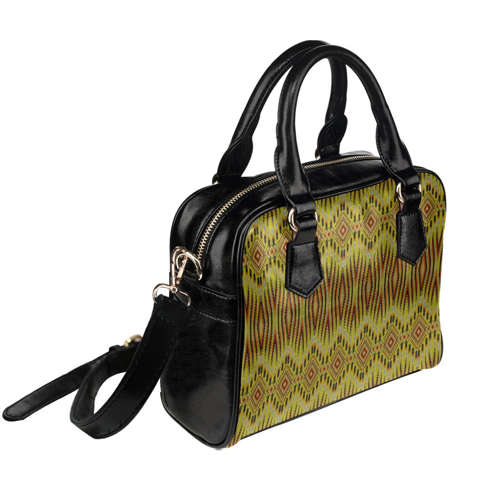 Fire Feather Yellow Shoulder Handbag