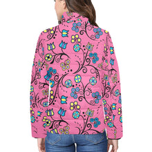 Load image into Gallery viewer, Blue Trio Bubblegum Women&#39;s Stand Collar Padded Jacket
